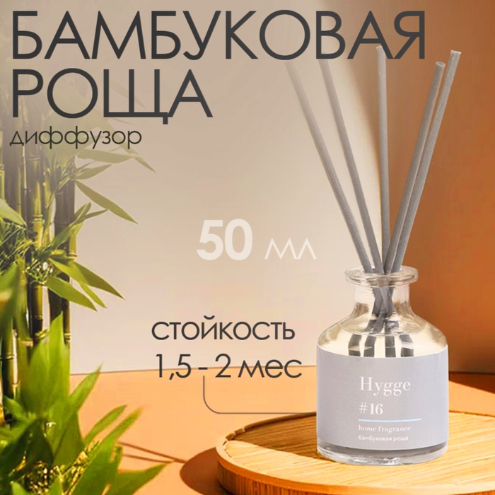 Диффузор ароматический Hygge #16 Бамбуковая роща 50 мл Диффузор ароматический Hygge #16 Бамбуковая роща 50 мл