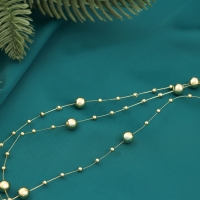 Бусы на ёлку 2 м d-7 мм "Бусины нити" золото