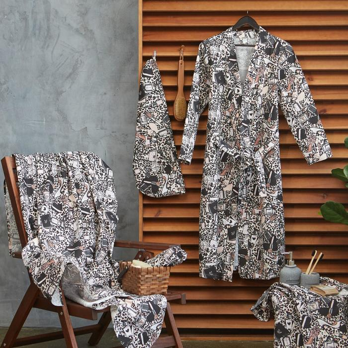 Простыня банная Этель Простыня банная Этель "Леопард" 150х180 см, вафля 200г/м2, 100% хл