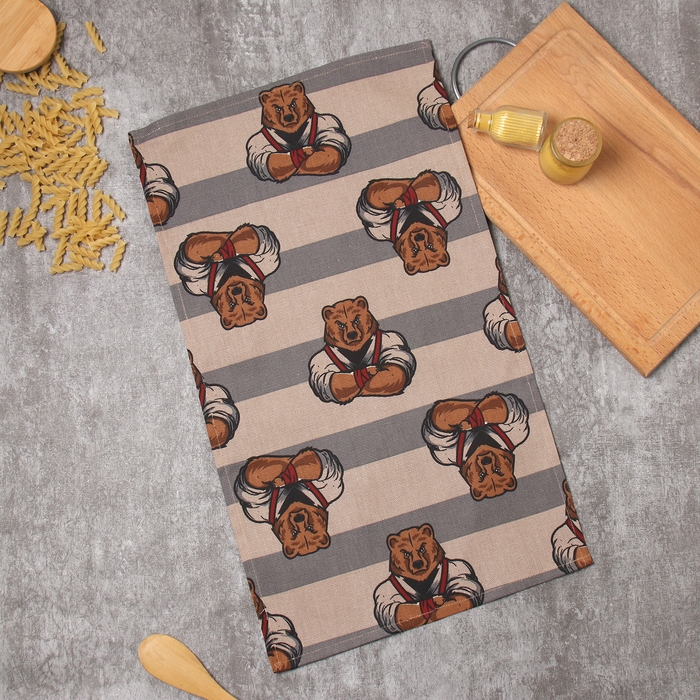 Полотенце кухонные Доляна Полотенце кухонные Доляна "Защитник" 35х60 см, рогожка, 100% хл, 160г/м2