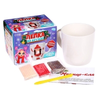 Новогодний набор для декора кружки полимерной глиной &laquo;Новый год! Девочка в шапочке&raquo;