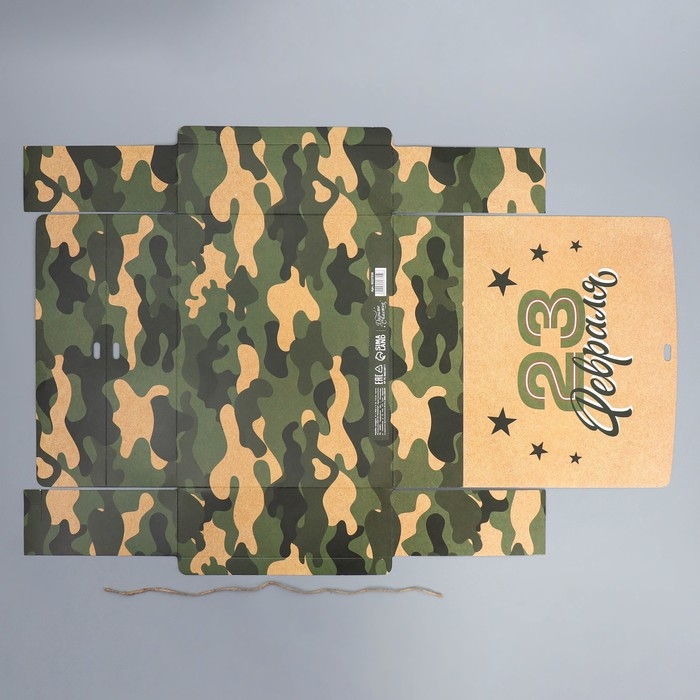 Коробка подарочная, упаковка, &laquo;С 23 февраля&raquo;, 31 х 24.5 х 8 см