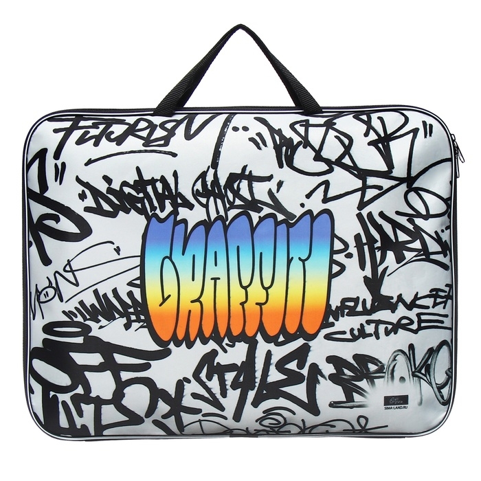 Папка для чертежей и рисунков А3, 470 х 350 х 20 мм, с ручками, текстильная, Calligrata Папка для чертежей и рисунков А3, 470 х 350 х 20 мм, с ручками, текстильная, Calligrata "Граффити"