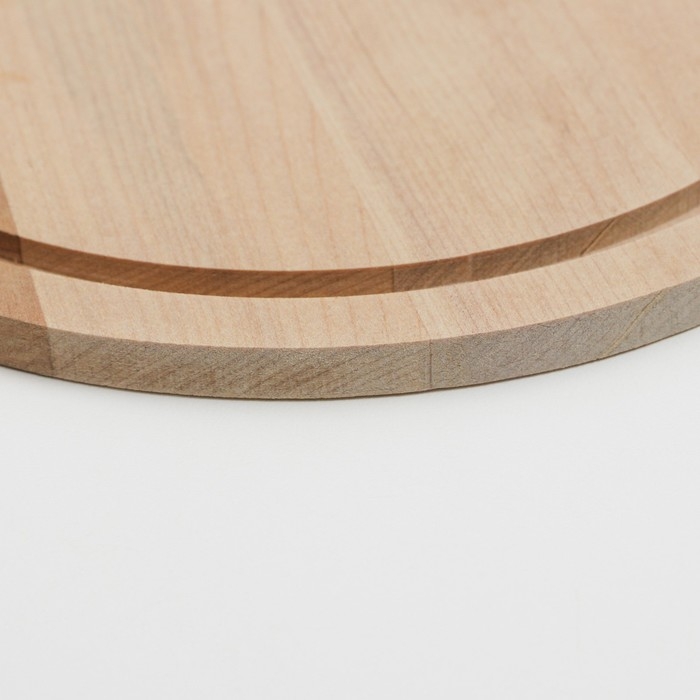 Доска разделочная деревянная с желобом Доска разделочная деревянная с желобом "Круг" с ручкой 28,5х19х0,8 см береза