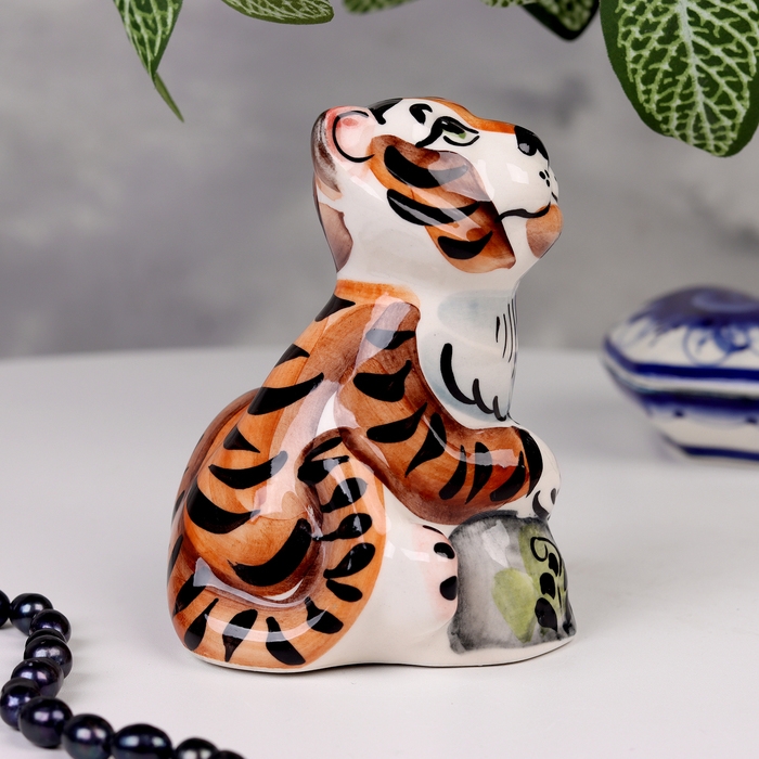 Сувенир "Тигр Шерхан&raquo;, гжель, цветной