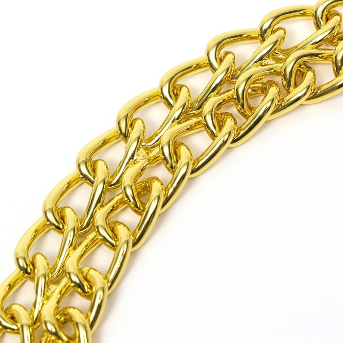 Ошейник - полуудавка металлический двухрядный, 50 см, толщина проволоки 2,5 мм, золотистый Ошейник - полуудавка металлический двухрядный, 50 см, толщина проволоки 2,5 мм, золотистый