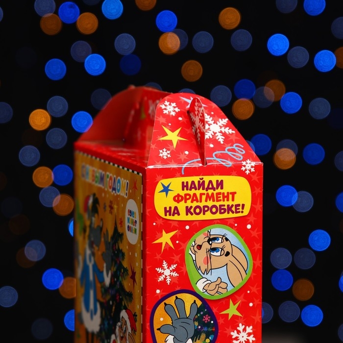 Новый год. Коробка подарочная складная "Ну,погоди!" 17 х 7 х 25 см.