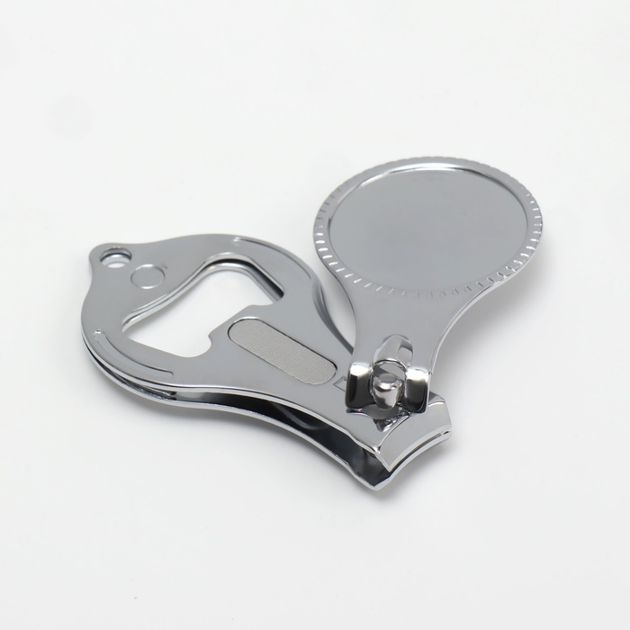 Кусачки-книпсер маникюрные, с пилкой, с открывашкой, 6 см, фасовка 12 шт, цвет серебристый Кусачки-книпсер маникюрные, с пилкой, с открывашкой, 6 см, фасовка 12 шт, цвет серебристый