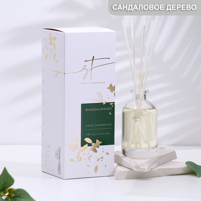 Диффузор ароматический Stella Fragrance Диффузор ароматический Stella Fragrance "Sandalwood", 100 мл, сандаловое дерево