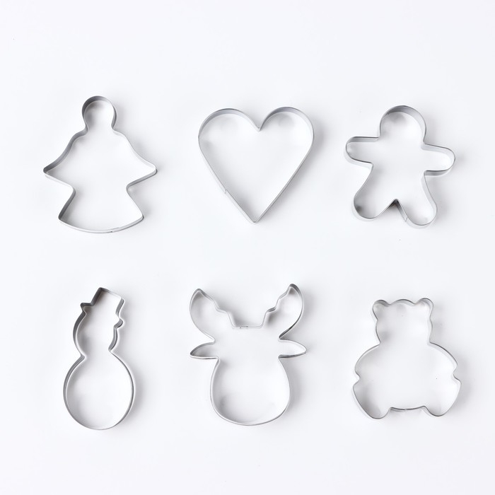 Новый год. Набор форм для печенья &laquo;Новогодние вкусняшки&raquo;, 6 шт