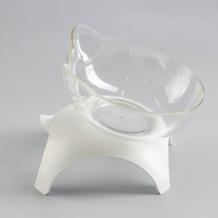 Миска прозрачная на белой подставке 10 х 12 х 13,5 см Миска прозрачная на белой подставке 10 х 12 х 13,5 см