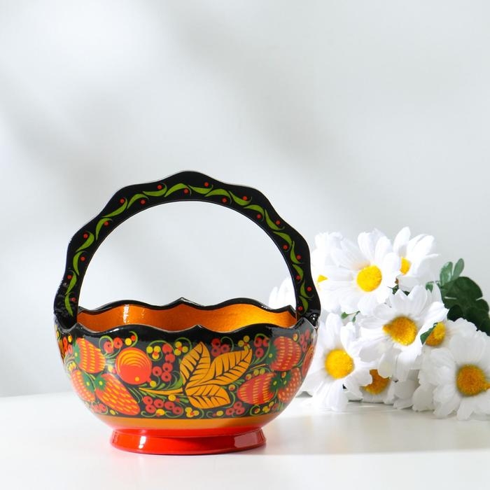 Корзинка, 12-13х12-13 см, хохлома Корзинка, 12-13х12-13 см, хохлома