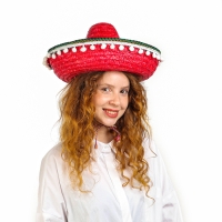 Карнавальная шляпа «Сомбреро», цвет красный Карнавальная шляпа «Сомбреро», цвет красный