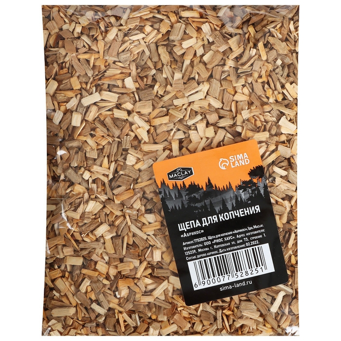 Щепа для копчения Maclay &laquo;Абрикос&raquo;, 210&plusmn;30 г