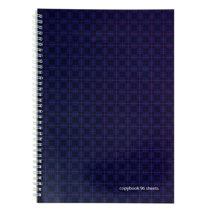 Тетрадь А4, 96 листов в клетку на гребне Тетрадь А4, 96 листов в клетку на гребне "Шотландка", обложка мелованный картон, глянцевая ламинация, МИКС