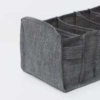 Органайзер для хранения белья Доляна, 7 ячеек, 35&times;15&times;13 см, цвет серый