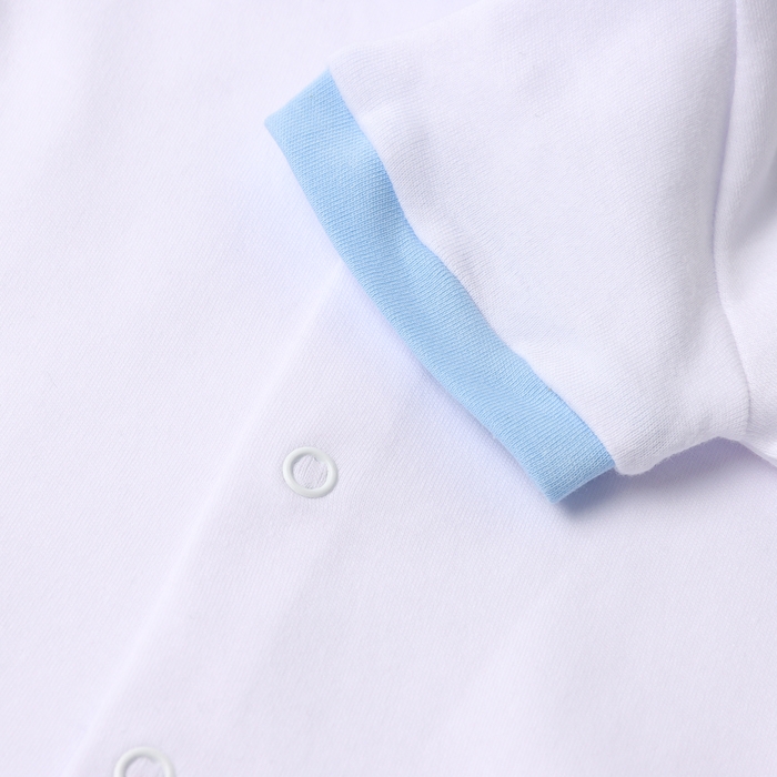 Боди детское цвет белый-голубой (62 (1-3 мес)