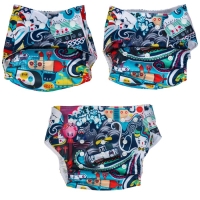 Трусики-подгузник, многоразовый &laquo;Океан&raquo; на кнопках (S,М,L), Крошка Я