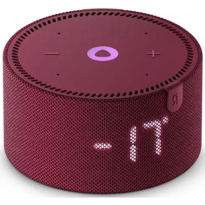 Умная колонка "Новая Яндекс Станция Мини" (YNDX-00020R), голосовой помощник Алиса,10Вт, с часами, красная