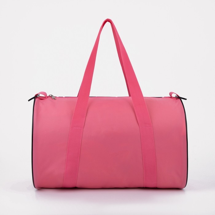 Сумка спортивная женская на молнии, длинный ремень, маленький размер, цвет чёрный/розовый Сумка спортивная женская на молнии, длинный ремень, маленький размер, цвет чёрный/розовый