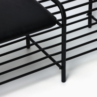 Этажерка для обуви с сиденьем &laquo;Люкс&raquo;, 79&times;33&times;36 см, 2 полки, цвет чёрный