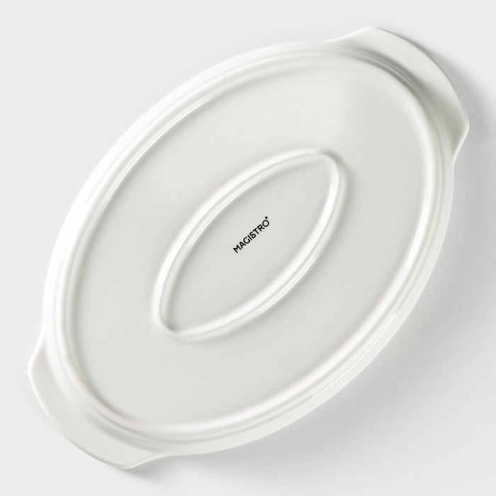 Блюдо фарфоровое для запекания Magistro &laquo;Бланш&raquo;, 28&times;18&times;2,5 см, цвет белый