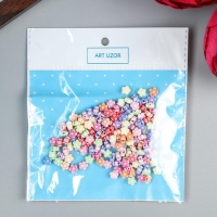 Бусины для творчествах пластик "Цветочки" (набор 150 шт) 0,6х0,6 см Бусины для творчествах пластик "Цветочки" (набор 150 шт) 0,6х0,6 см