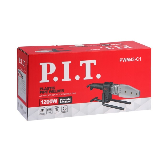 Аппарат для сварки пластиковых труб P.I.T., 1200 Вт, 0-300&deg;, насадки 20,25,32,40 мм, кейс