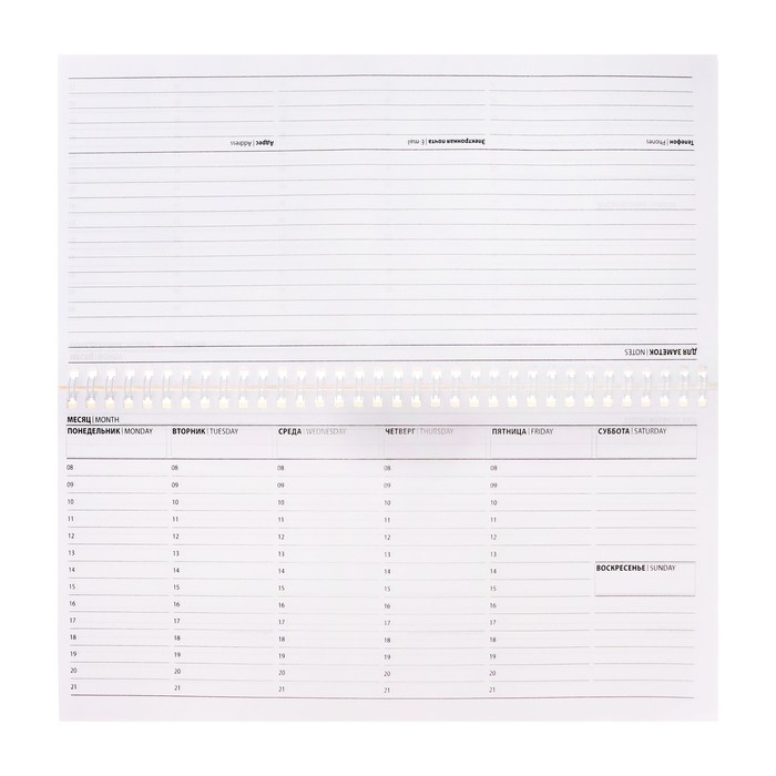 Планинг недатированный 130 х 300 мм, 50 листов, на гребне, мягкая обложка, Планинг недатированный 130 х 300 мм, 50 листов, на гребне, мягкая обложка, "Любимому учителю"