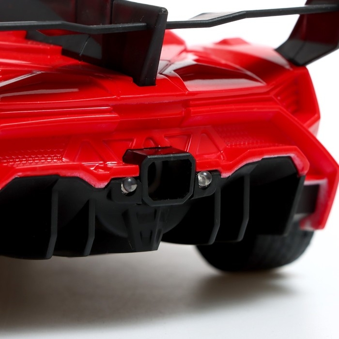 Машина радиоуправляемая &laquo;Спорткар&raquo;, свет, эффект дыма, работает от аккумулятора, цвет красный