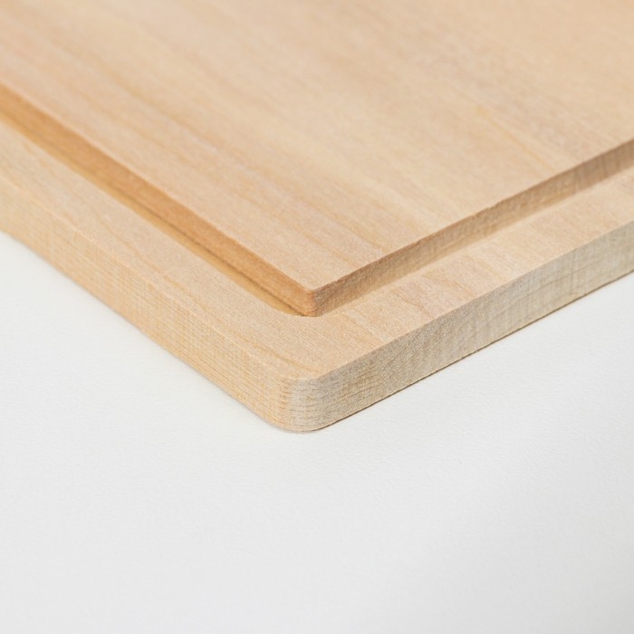 Доска разделочная деревянная Доска разделочная деревянная "Прямоугольник" с желобом 26х18х0,8 см береза