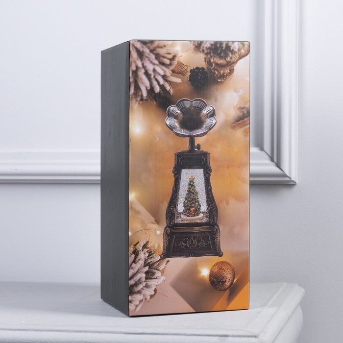Светодиодная фигура &laquo;Граммофон со снеговиками&raquo; 11 &times; 28 &times; 11 см, пластик, батарейки ААх3 (не в комплекте), USB, свечение тёплое белое