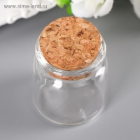 Декор для творчества стекло "Баночка с пробкой", 30 мл, 4х3,7х3,7 см Декор для творчества стекло "Баночка с пробкой", 30 мл, 4х3,7х3,7 см