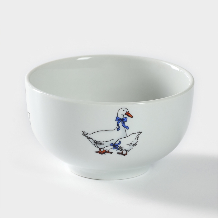 Пиала фарфоровая &laquo;Гуси&raquo;, 330 мл, d=11 см, рисунок микс
