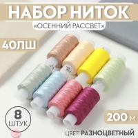 Набор ниток «Осенний рассвет», 40ЛШ, 200 м, 8 шт, цвет разноцветный Набор ниток «Осенний рассвет», 40ЛШ, 200 м, 8 шт, цвет разноцветный