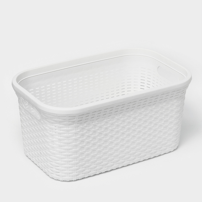 Корзина для глаженого белья «Ротанг», 32 л, 50×31×25 см, цвет белый Корзина для глаженого белья «Ротанг», 32 л, 50×31×25 см, цвет белый