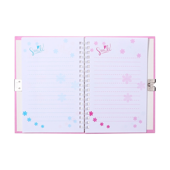 Записная книжка подарочная, 45 листов, линия, на замке, на гребне,Путешественница(17,8х13см)   10549