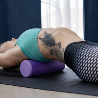 Ролик массажный Sangh, 30х9 см, цвет фиолетовый Ролик массажный Sangh, 30х9 см, цвет фиолетовый