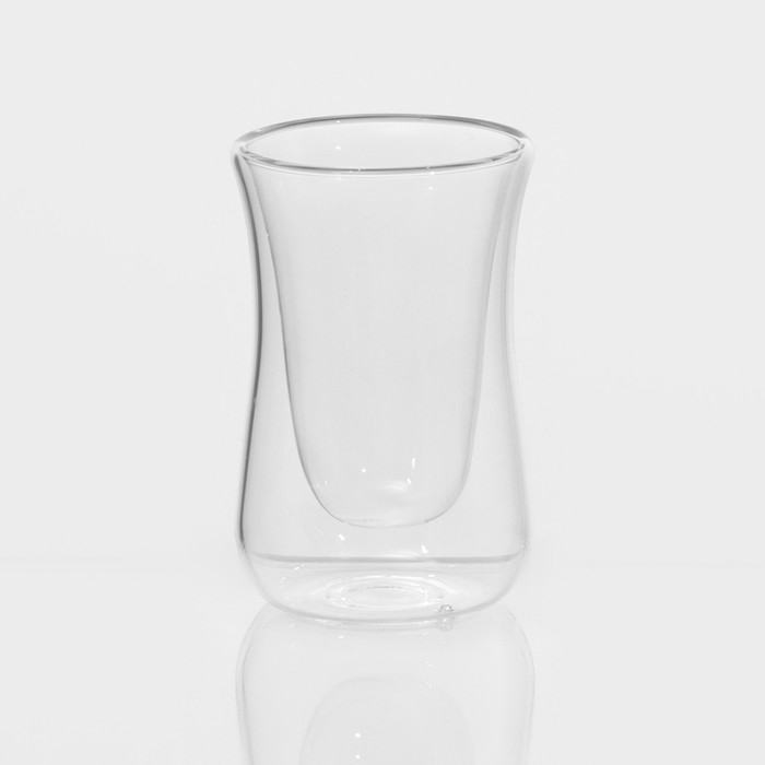 Стакан стеклянный с двойными стенками &laquo;Дуо&raquo;, 70 мл, 6&times;6&times;9 см