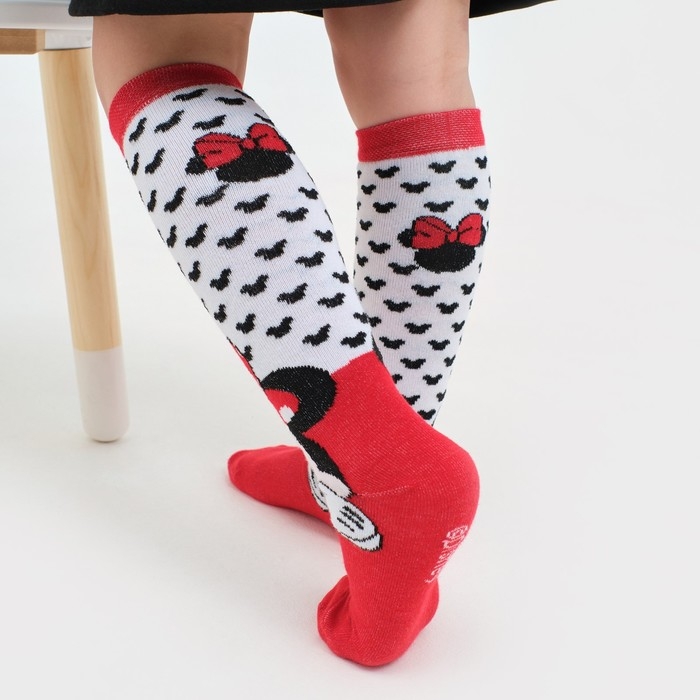 Гольфы Дисней &laquo;Минни Маус&raquo;, цвет белый/красный, 14-16 см