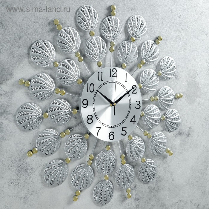 Часы настенные, серия: Ажур, "Ракушки", d-59 см, циферблат 22 см