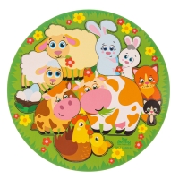 Головоломка логическая &laquo;Животные и детёныши&raquo;, d=20 см