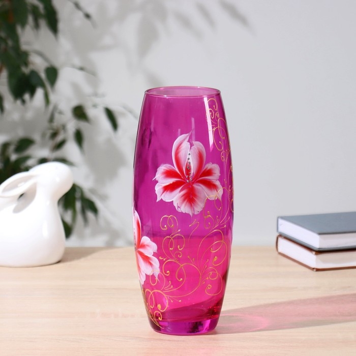 Ваза Flora Ваза Flora "Золотой вьюн" розовая d-7,5см 10х26см