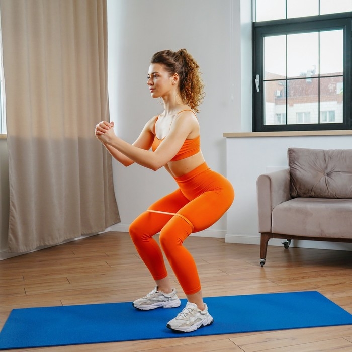 Фитнес-резинка ONLYTOP, 30х1,3х0,5 см, нагрузка 35 кг, цвет оранжевый Фитнес-резинка ONLYTOP, 30х1,3х0,5 см, нагрузка 35 кг, цвет оранжевый