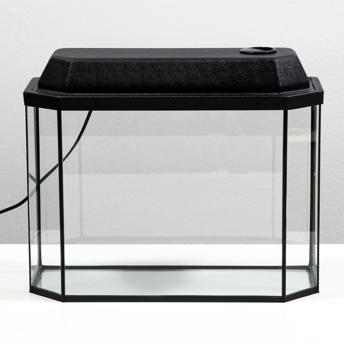 Аквариум Аквариум "Панорамный" с крышкой, 25 литров, 44 х 18,5 х 31/36,5 см, чёрный