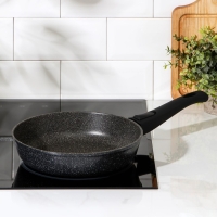 Сковорода Доляна &laquo;Элит&raquo;, d=24 см, съёмная ручка, антипригарное покрытие, цвет чёрный