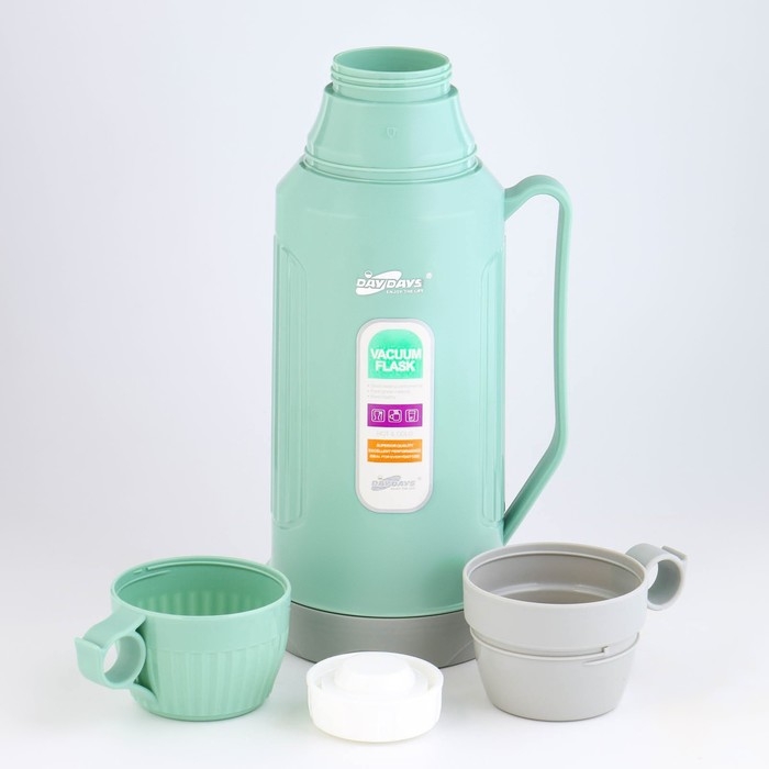 Термос 1.8 л, со стеклянной колбой, сохраняет тепло 12 ч, с кружкой,  микс