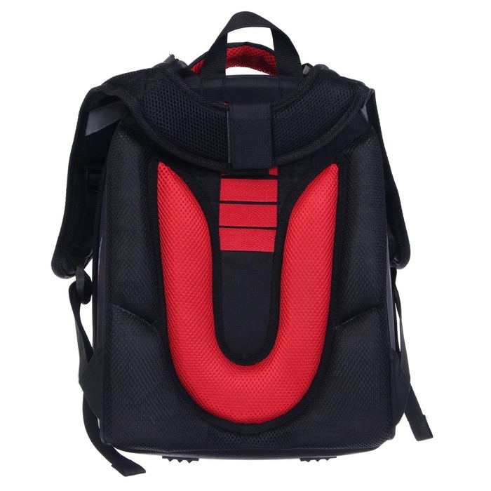 Рюкзак каркасный школьный 38 х 30 х 16 см, эргономичная спинка, Stavia "Чёрная машина"