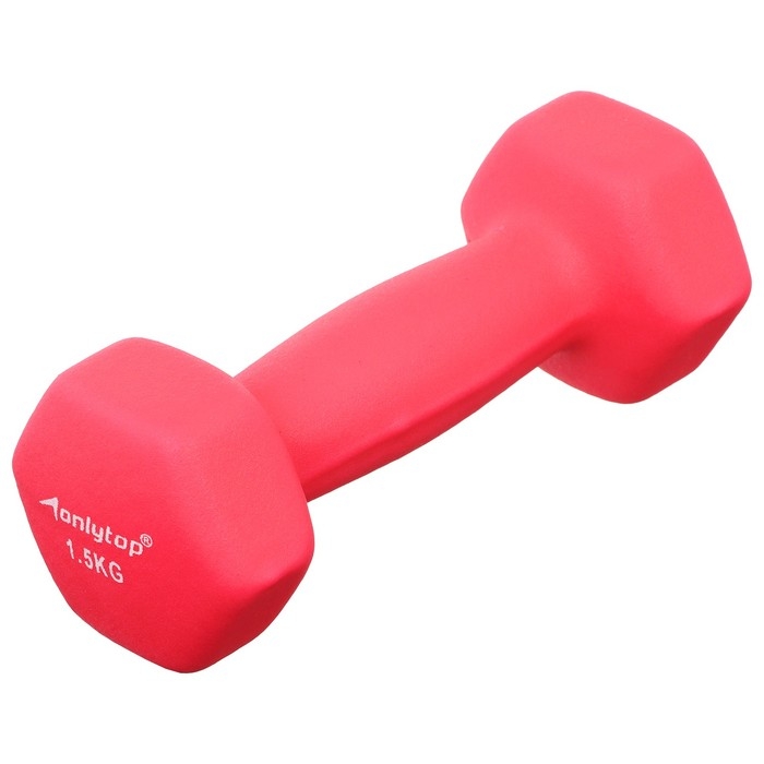 Набор гантелей неопреновых ONLYTOP 10 кг: 1 кг х 2 шт., 1,5 кг х 2 шт., 2,5 кг х 2 шт.