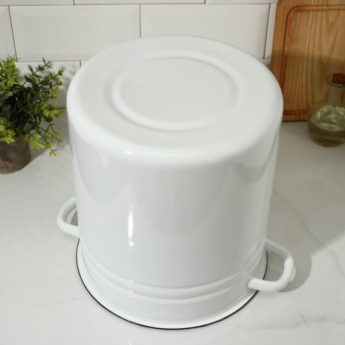 Кастрюля цилиндрическая, 12 л, индукция, цвет белый